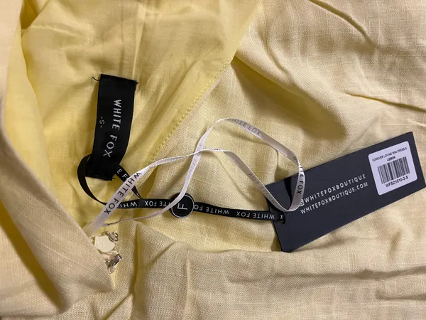 White Fox Boutique lemon yellow one shoulder dress - Image 2