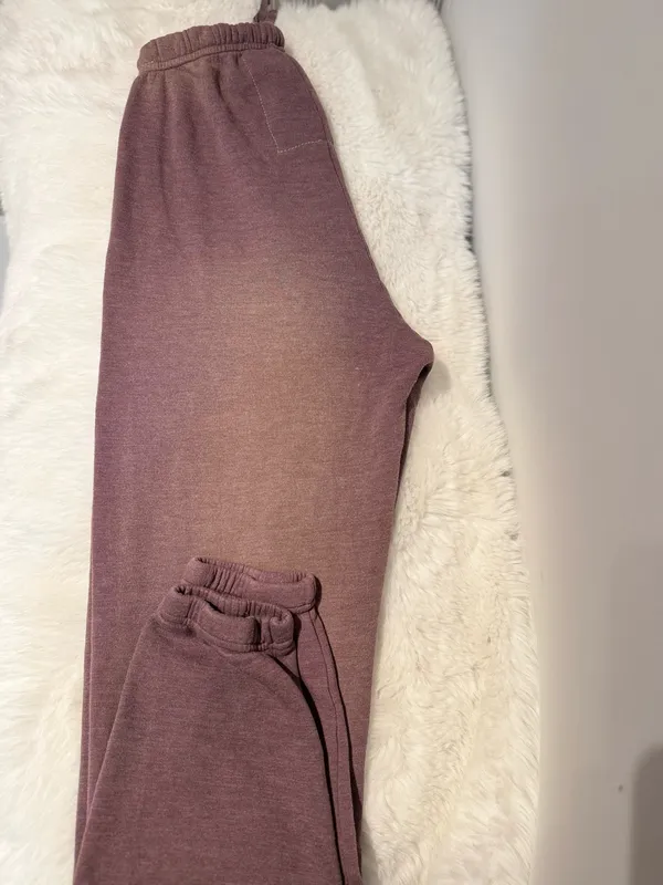 Aviator Nation Classic Stripe Cropped Crew & Sweatpants Set – Faded Mocha – S/XS – Preloved - Image 7