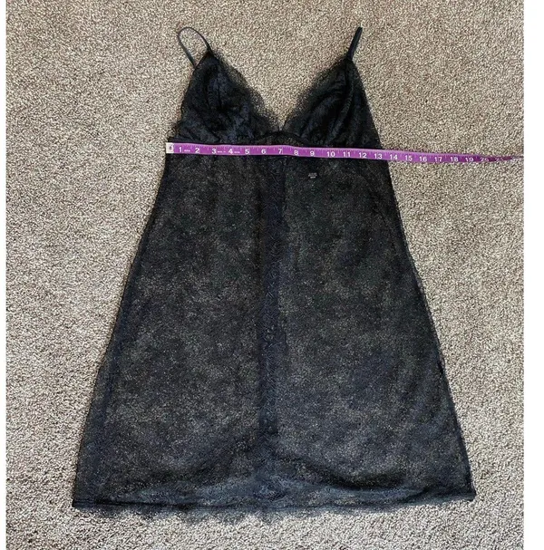 Victoria's Secret Sheer Black Lace Babydoll Slip – Size Medium - Image 3