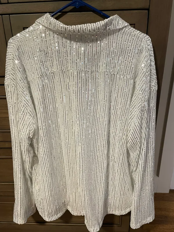 Amazon Sequin Button Down Blouse - Image 2