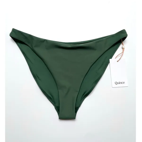 Quince Italian Low Rise Bikini Bottom Swim Palm Green Size Medium NEW - Image 2