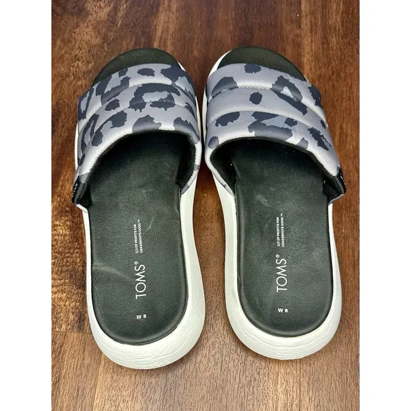 Apple Bottoms Toms Womens Mallow Cement XXL Abstract Leo Repreve Matte Woven Slide Sz 8 EUC! - Image 3