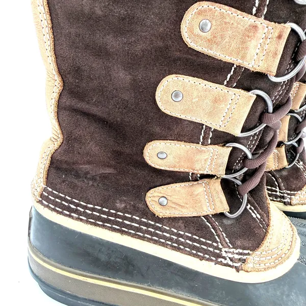 Sorel Women's Joan Of Arctic Brown Leather Tall Fur Winter Snow Boots Size 8 - Image 2