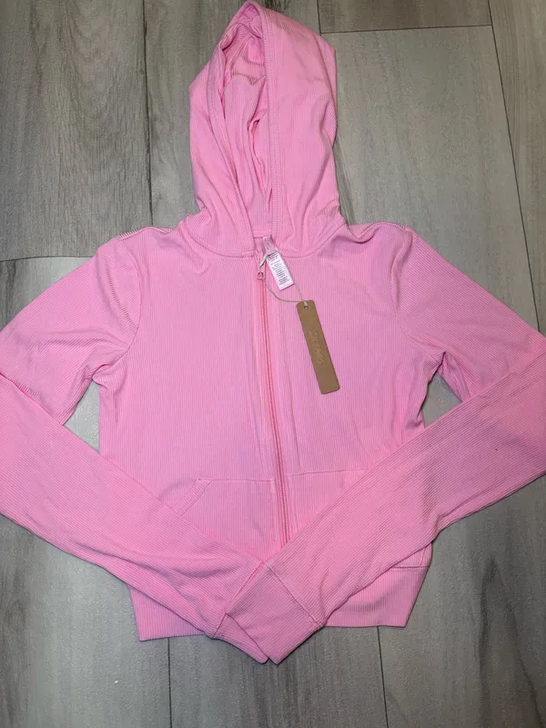 Skims Soft lounge zip up hoodie Color bubble gum - Image 2