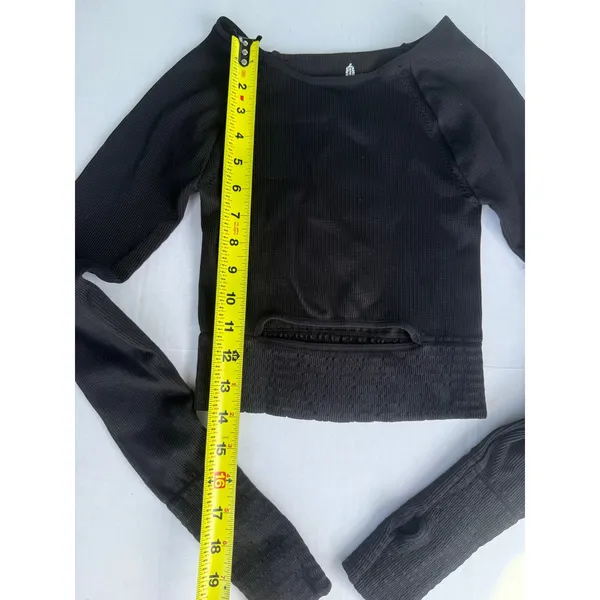 Free People Movement Cut It Out Long Sleeve Top Black XS/P - Image 6