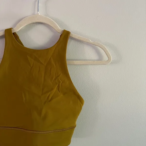 Lululemon Energy Bra High Neck Long Line - Gold Spice - Size 4 - NEW - Image 7