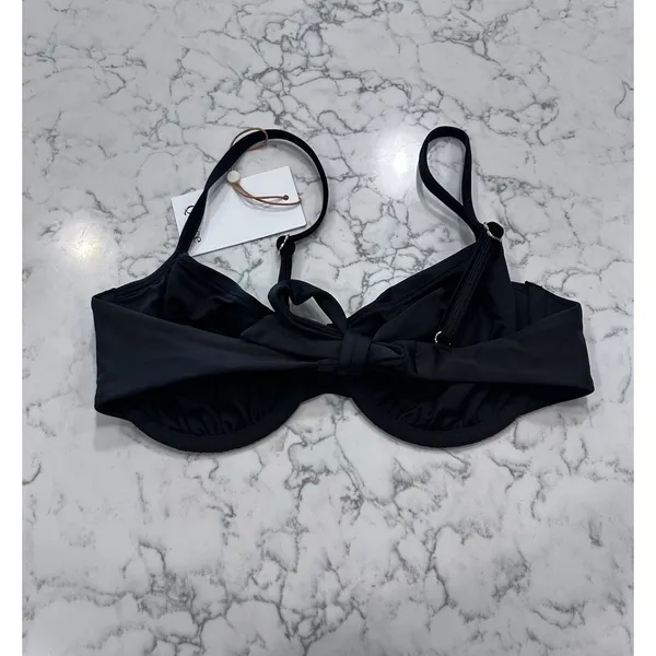 NWT Quince Black Italian Demi Underwire Bikini Top Medium - Image 4