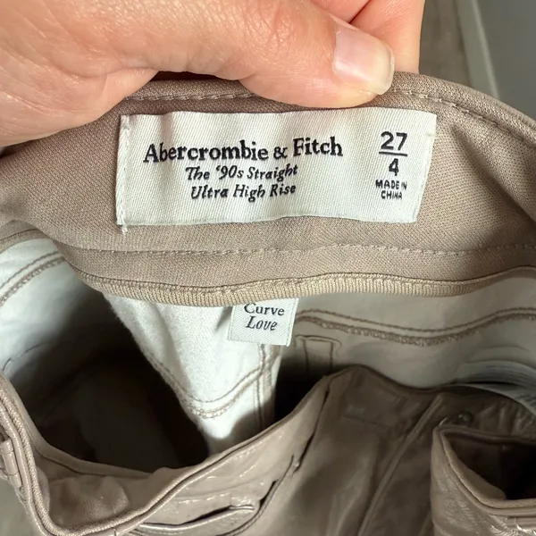 Abercrombie & Fitch 90s Straight Ultra High Rise Leather Pants - Image 10
