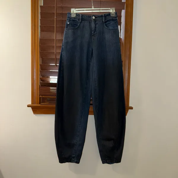 NWT $158 Anthropologie x Pilcro Dark Blue High-Rise Balloon Jeans 23 TALL - Image 4