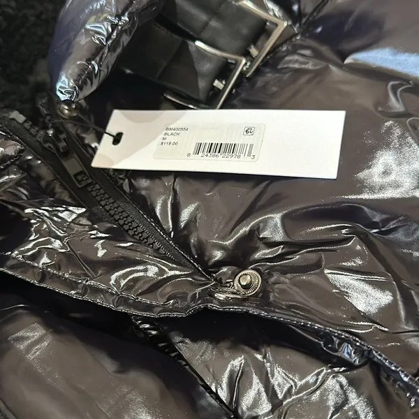 NWT STEVE MADDEN Antonia Jacket In Black Faux Fur Lined - Image 9