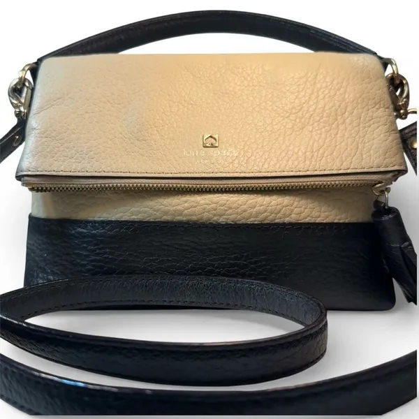 Kate Spade Southport Avenue Maria Ivory Black and Cream Crossbody Satchel Bag - Image 3