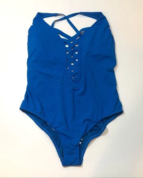 BLEU ROD BEATTIE Basketweave blue swim One Piece - Image 4