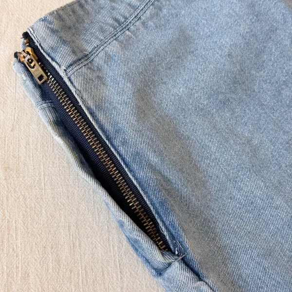Sam & Libby Vintage 90s Wide Leg‎ Sailor Jeans Light Wash Lace Up Back 32 - Image 6