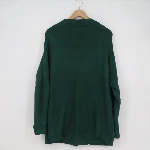 Forest Green Ribbed Boat Neck Oversized Tunic Sweater Womens Large LDC0082 - Image 4