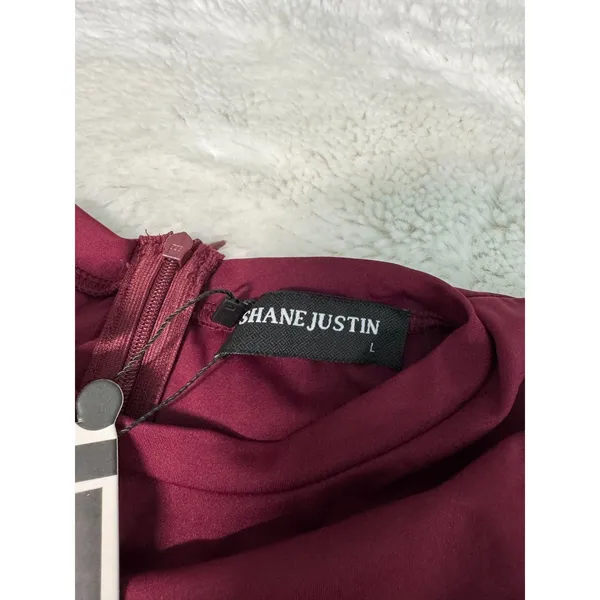 Shane Justin Burgundy Long Sleeve Performance Bodysuit NWT - Image 4