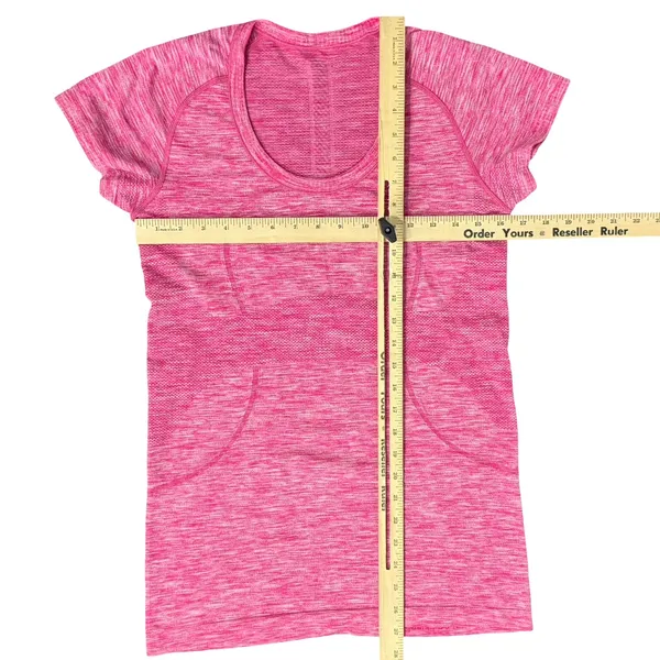 Lululemon Heathered Jewelled Magenta Pink Run Swiftly Short Sleeve Shirt size M - Image 5