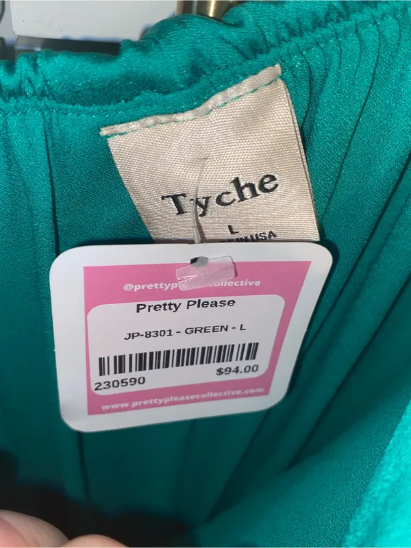 Tyche Emerald Green Strapless Wide Leg Cascade Jumpsuit Popover cocktail attire - Image 9