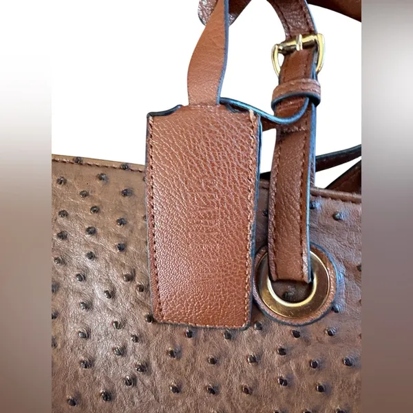 Scarleton Brown Ostrich Embossed Tote 17” Y2K Boho Luxe Oversized Bag - Image 3