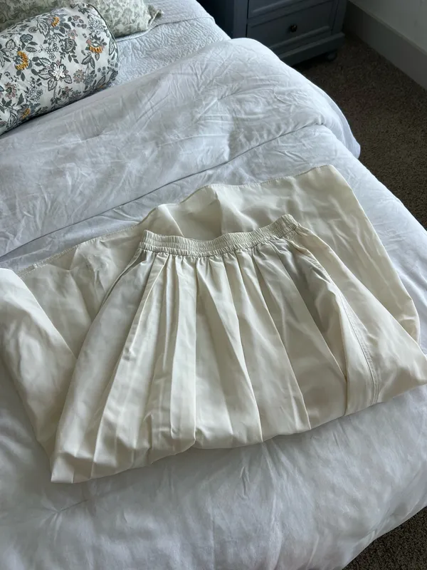 Zara Cream Gathered Waist Maxi Skirt - Image 4