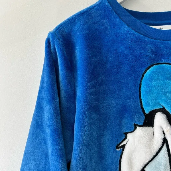 Disney Embroidered Donald Duck Plush Fleece Pullover Sz S - Image 4