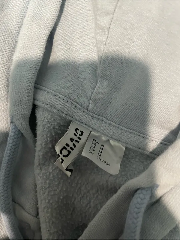 Divided Cropped Pale Blue Zip Hoodie - Image 2