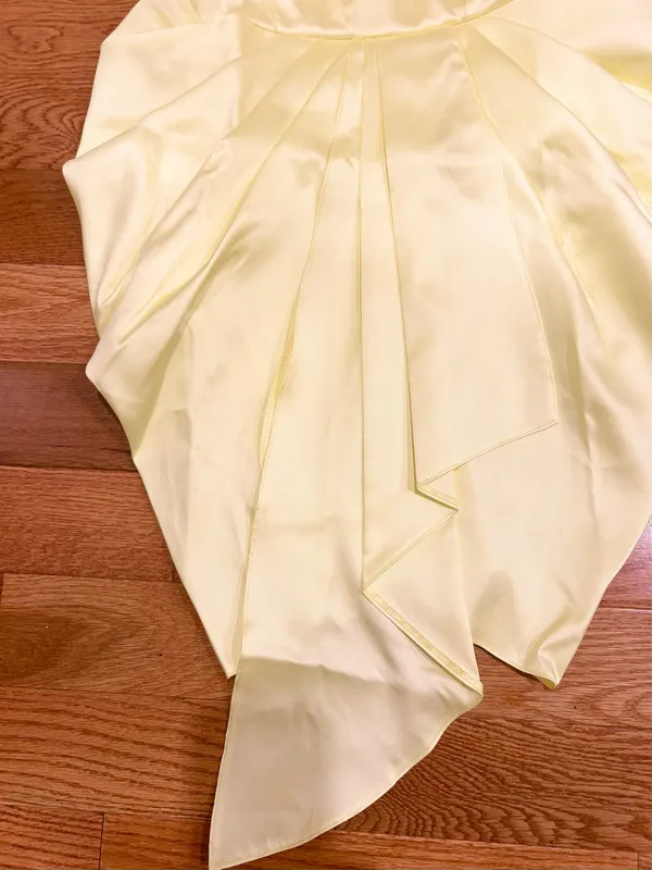 Asos Luxe viral Structured yellow Drape Satin Plunge Mini Dress size US 8 /UK 12 - Image 12