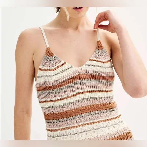 Boho Knit Midi Dress /Fall‎ Crochet Style Perfect for Thanksgiving Gatherings 🍂 - Image 4