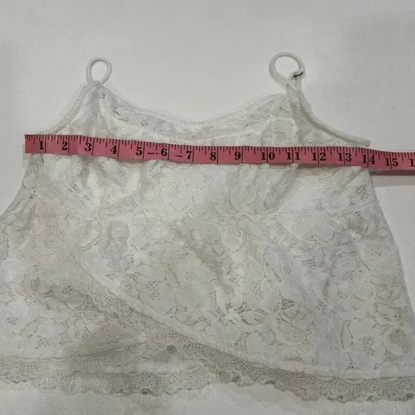 Hollister White Lace Cami Tank Top XS Floral Sheer Layering - Image 5
