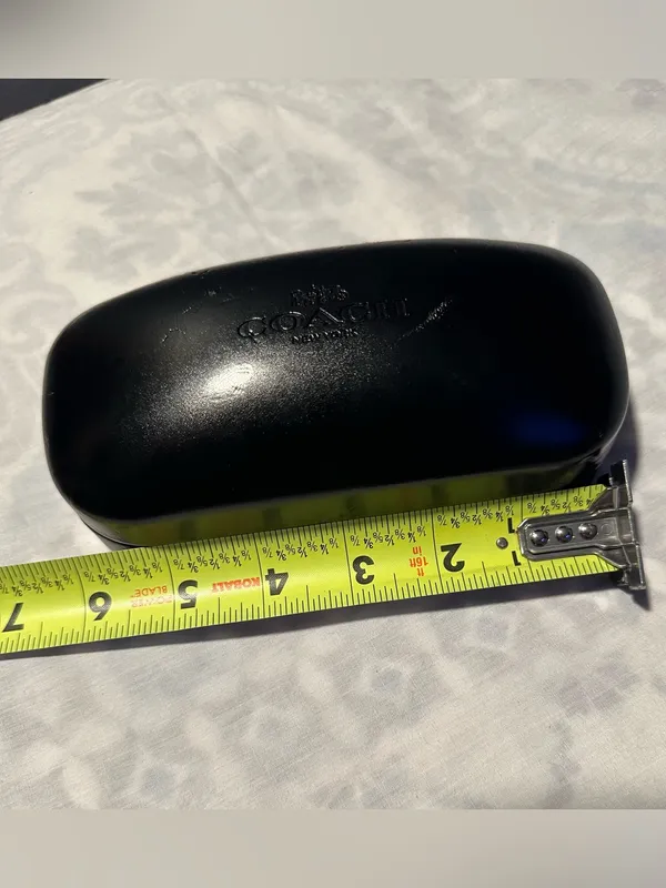 Coach Black Eyewear Case with Gold Logo and Cloth - Image 10