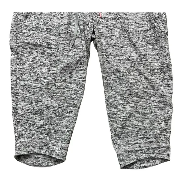 ATHLETA Gray Capri Lounge Pants Women Size L Fold-Over Waist Zip-Pockets - Image 4