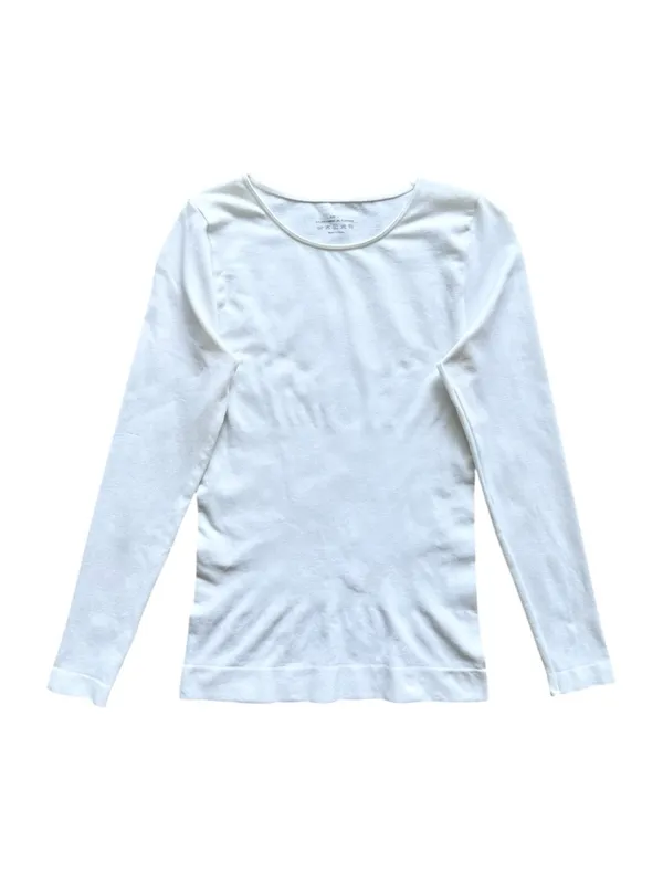 🔃White Long Sleeve Compression Shirt White Size M - Image 2