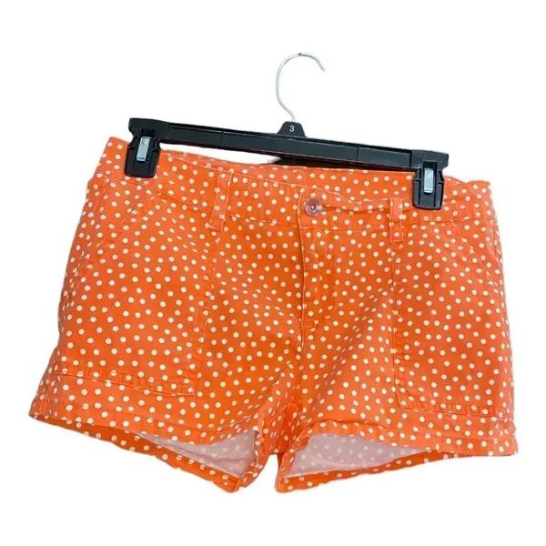 Splendid Polka Dot Shorts Size 4 Orange 98% Cotton Made in USA - Image 2