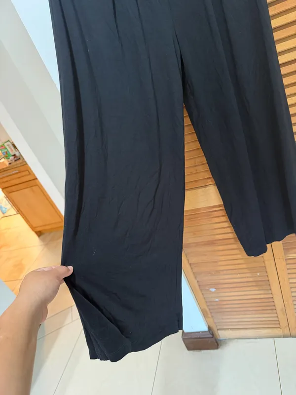JLUXLABEL Black Double-Lined Pleated Wide Leg Palazzo Pants High Waist - Size S - Image 4