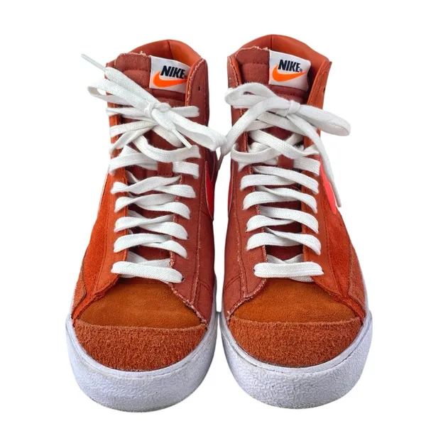 Nike Blazer Mid 77 Vintage Men's Orange Suede Leather Lace Up Sneakers Shoes 8 - Image 2
