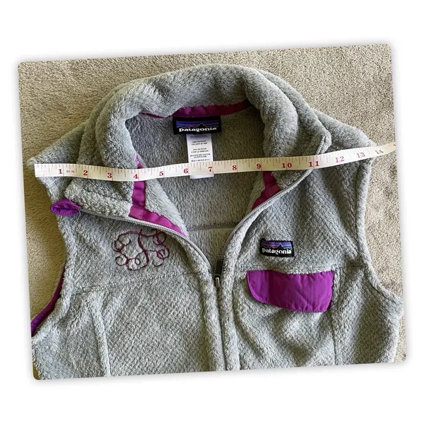 Patagonia Womens size Small Re-Tool Polartec Fleece‎ Full Zip Vest Gray - Image 5