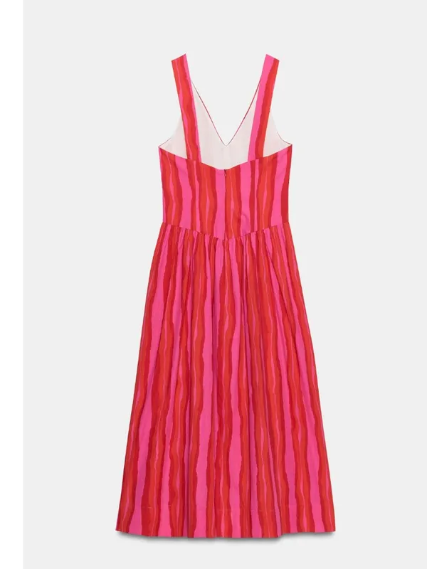 NWT ZARA BLOGGERS FAVE STRIPED FROG FASTENING DRESS Multicolored - Image 8
