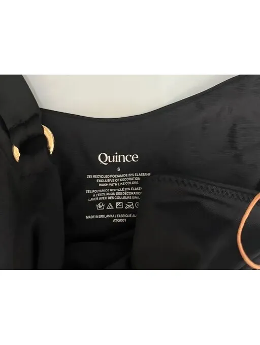 New Quince Italian High-Leg Ring Bikini Bottom Black Size Small - Image 2