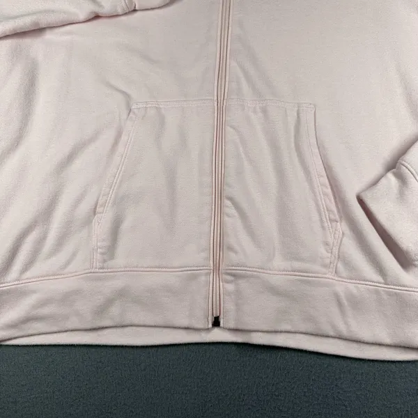 Under Armour Hoodie Womens‎ XL Pink Fleece Loose Fit Full Zip Hooded Sweatshirt - Image 6