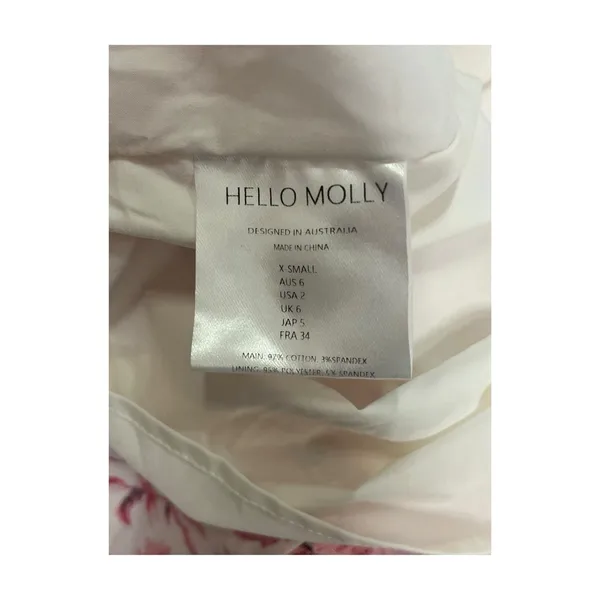 Hello Molly Sweetest Kind Mini Dress Womens X Small Pink Floral Puff Sleeve - Image 9