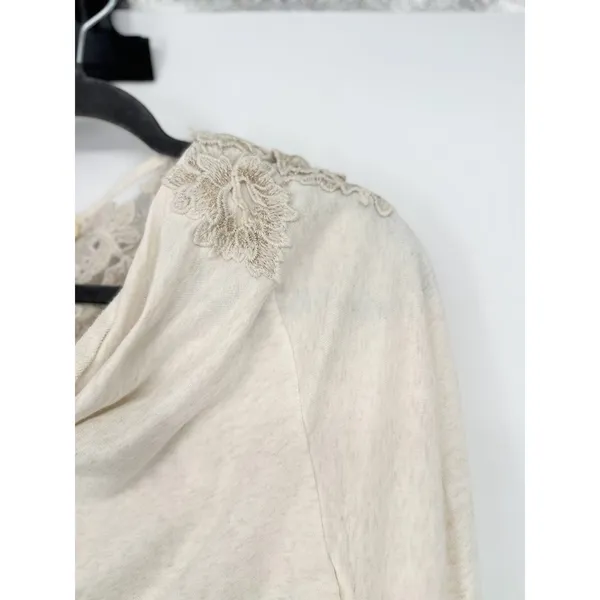 Anthropologie Meadow Rue Cream‎ Bria Embroidered Lace Back Pullover Top Small - Image 7