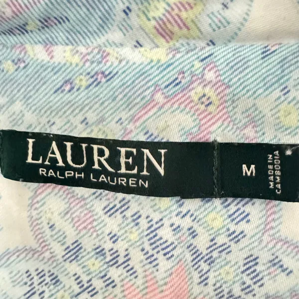 Lauren Ralph Lauren Paisley‎ Pajama Top Blue Pink Cotton Viscose LN91780 Mens M - Image 2