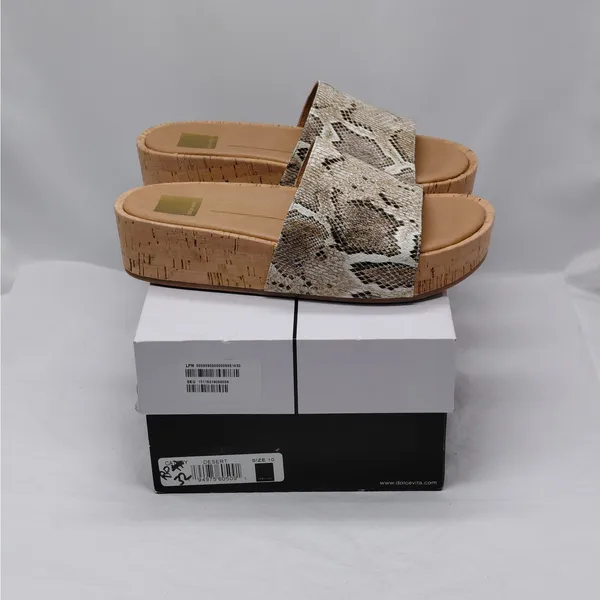 Dolce Vita Womens Wedge Platform Sandals Size 10 Snake Print Y2K Boho Cork Heel - Image 3