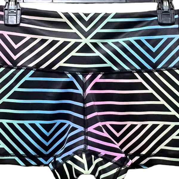 United‎ Lifters Striped Multi Colored High Waisted Compression Shorts Size Small - Image 2