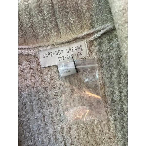 Barefoot Dreams CozyChic Open Front Chenille Shawl Cardi Seashell Womens Size L/ - Image 9