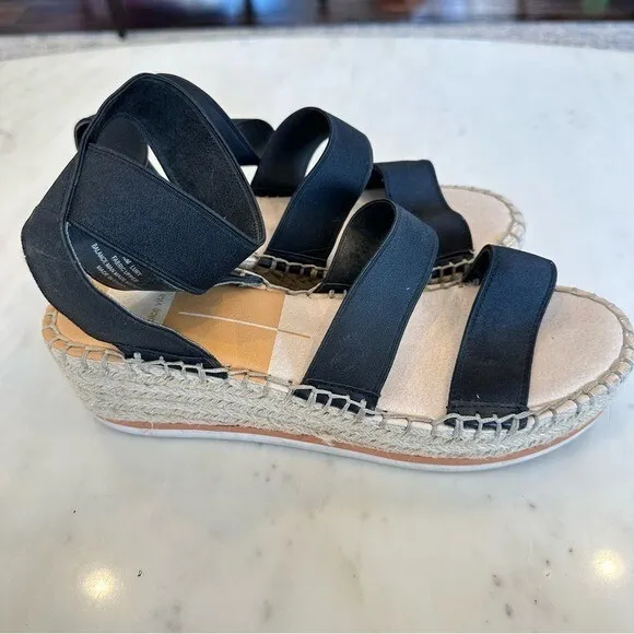 Dolce‎ Vita Lury Espadrille Wedge Sandal Black Beachy Boho Casual Size 10 - Image 2