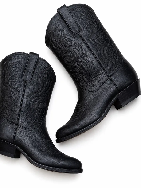Tony Lama Black Leather Western Cowboy Boots Women’s 8 M Vintage USA Western GUC - Image 2