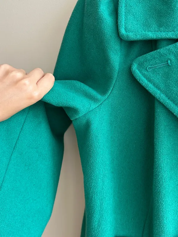 Old Navy Double Breasted Classic Wool Blend Pea Coat, Teal - Blue/Green, Size XL - Image 5