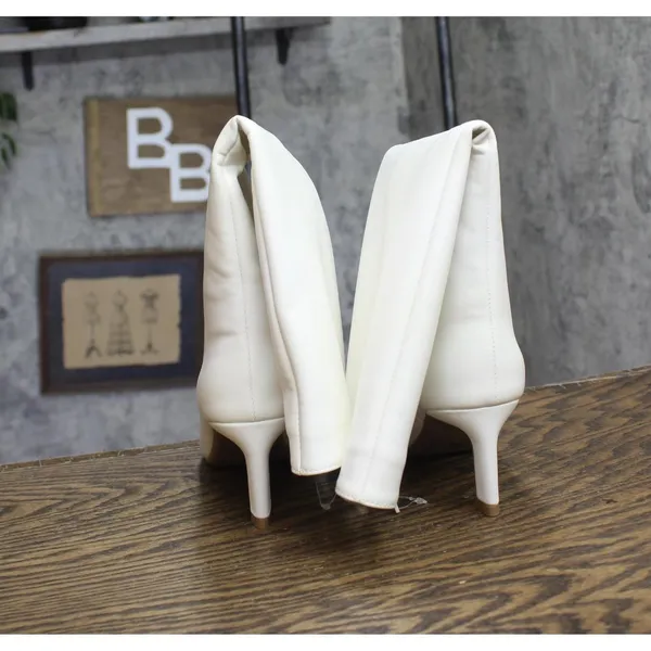 On 34th Womens Rachelle Stovepipe Boots 10019723900 Bone Smooth White 5M - Image 5