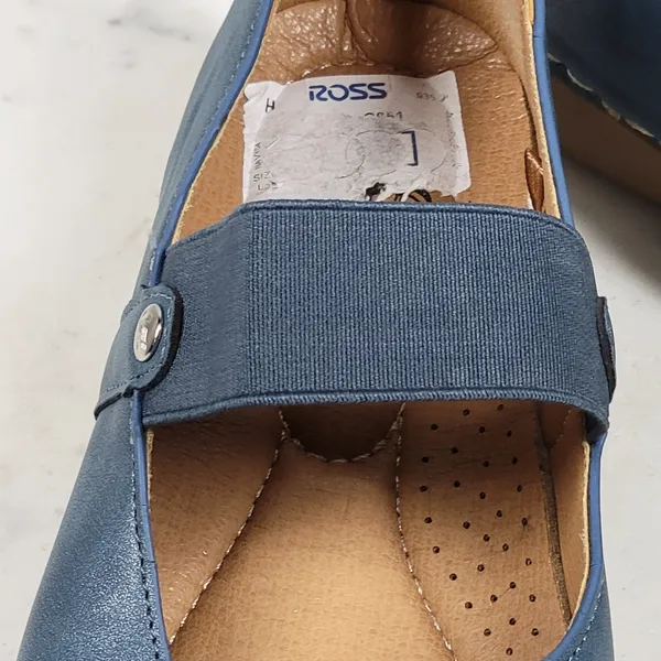 GC‎ Lira Leather Mary Janes Womens 7 Metallic Blue Closed Toe Shoes - Image 9