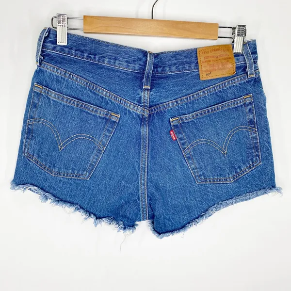Levi's 501 Button‎ Fly Cut-Off Shorts Women's Size 27 Festival Summer Denim - Image 3